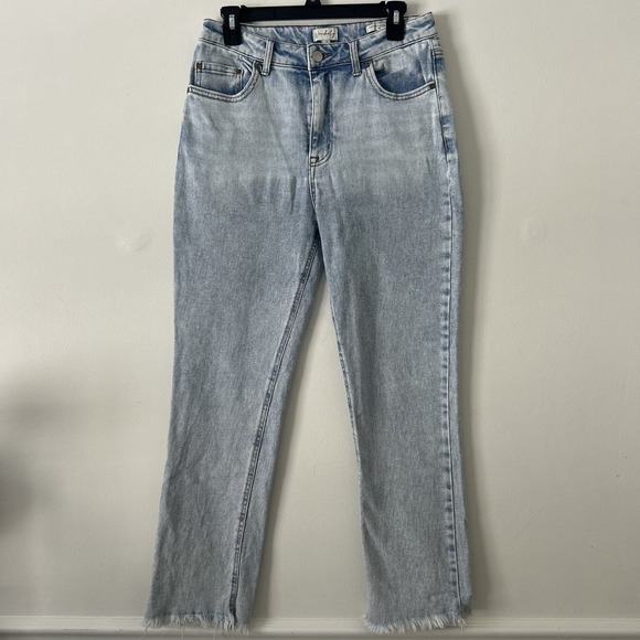 Wonderly High Rise Womens Skinny Jeans Size 10 30X39 Light Wash Frayed Hem - Picture 1 of 7